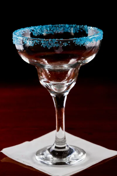 青い塩リム マルガリータ ガラス — ストック写真