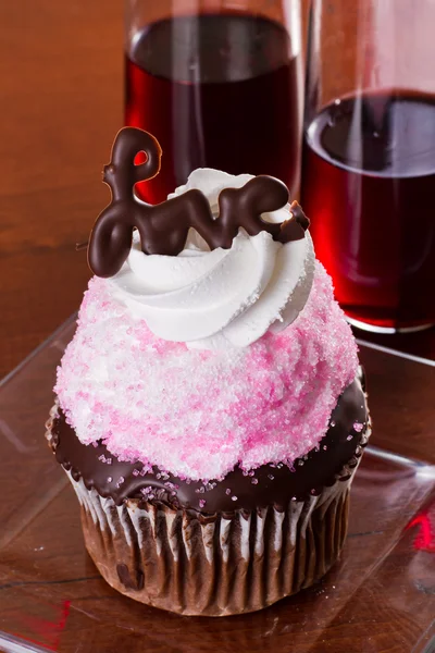 Sevgililer cupcake — Stok fotoğraf