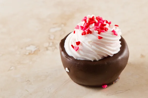 Bijten grootte chocolade dessert — Stockfoto