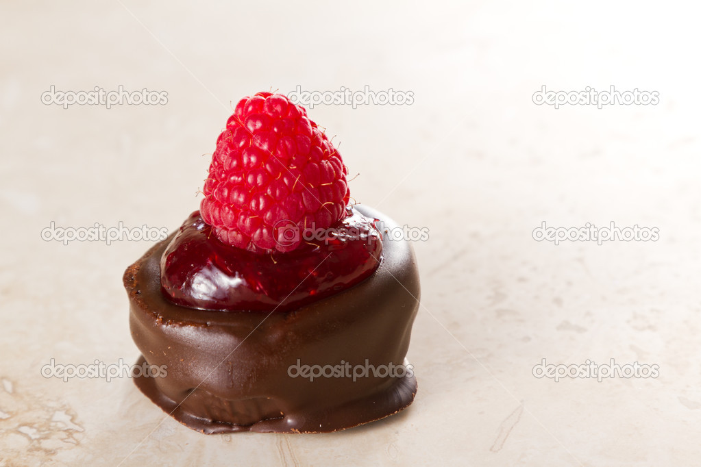 bite size raspberry chocolate dessert