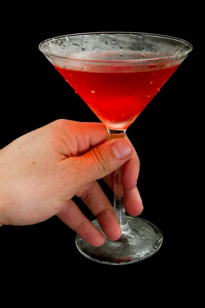Con un cocktail rosso — Foto Stock