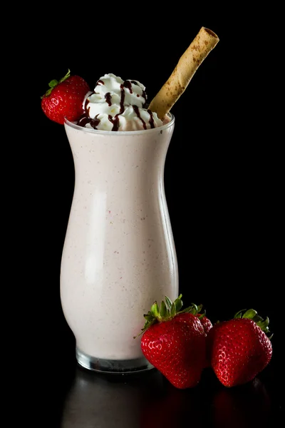 Jordgubbe choklad mjölk shake — Stockfoto