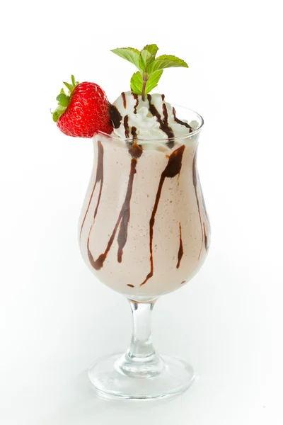 Aardbei chocolade milkshake — Stockfoto