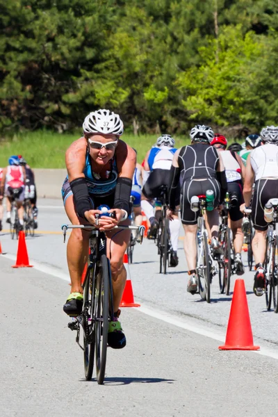 Bree Wee in the Coeur d 'Alene Ironman cycling event — стоковое фото