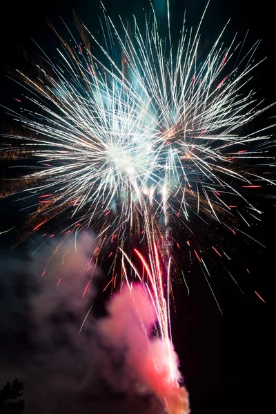 Celebrating with fireworks — Stock Photo, Image