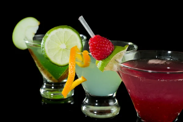 Colorful fruity cocktails — Stock Photo, Image