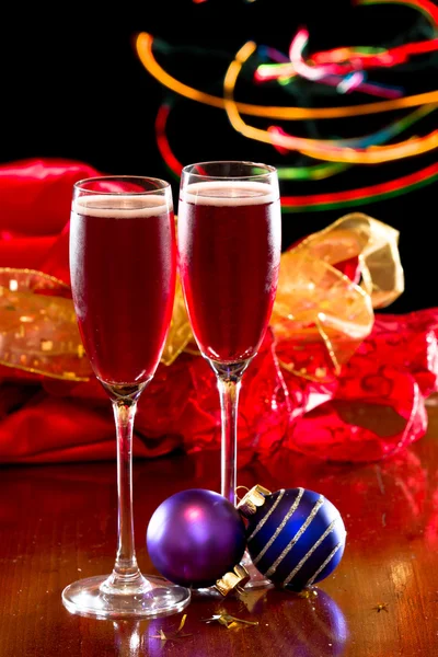 Kerstmis champagne — Stockfoto