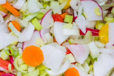 dilimlenmiş, karışık sebze 