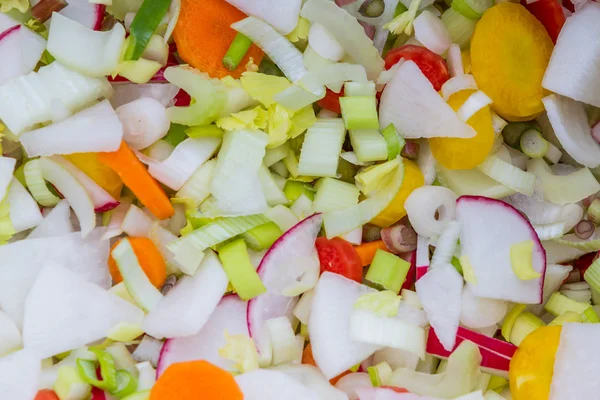 Skivad, blandade grönsaker — Stockfoto