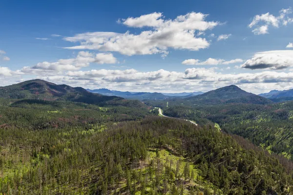 Vue aérienne des collines noires — Photo