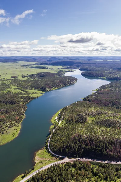 Aerial view of the black hills, Pactola Lake — Stock Photo, Image