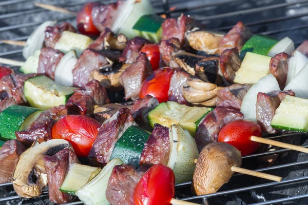 Kött och grönsaker spett — Stockfoto