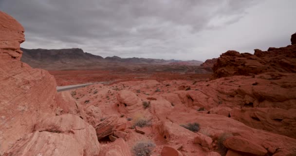 Peisaj Din Valley Fire State Park Lângă Las Vegas Nevada — Videoclip de stoc