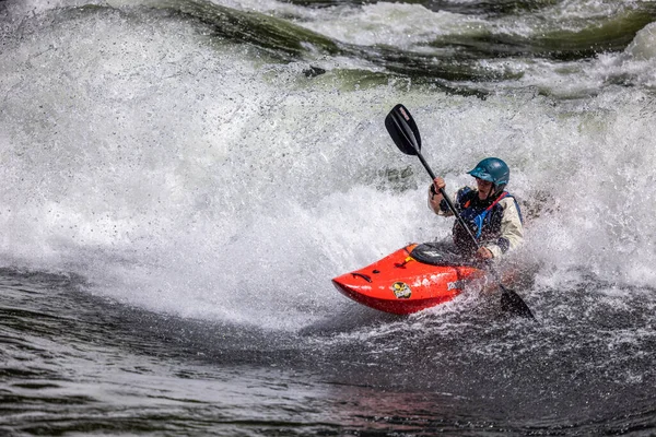 Koskia Idaho Usa June 2022 Kayaker Enjoying High Waters Lochsa — ストック写真