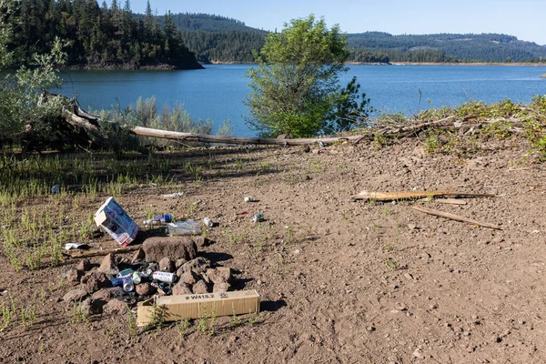 Prospect Oregon Usa July 2022 Trash Left Campers Lost Creek — Foto de Stock