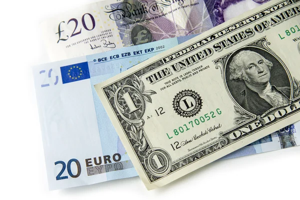 Dollar Euros and Pounds — Stock Photo, Image