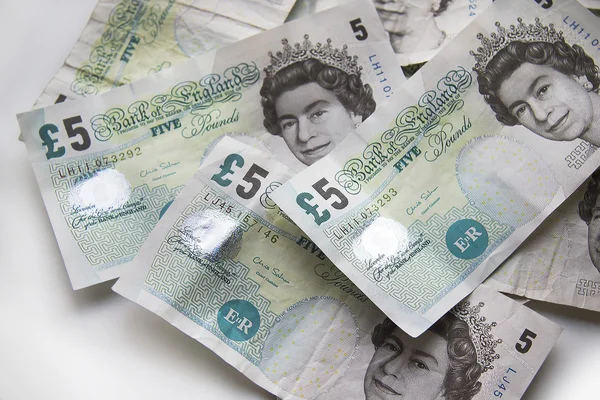 Five pound notes — Stock Photo, Image