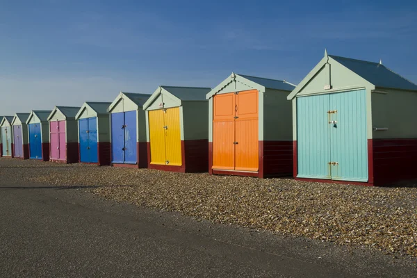 Seaside beach huts — Stockfoto