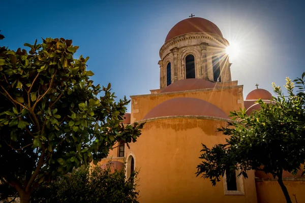 Girit Teki Agia Triada Manastırı Nda Güçlü Güneş Işığı — Stok fotoğraf