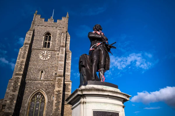 Statue Painter Thomas Gainsborough Sudbury Market Square Suffolk — Stok fotoğraf