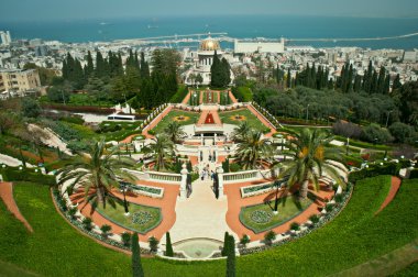 Bahai bahçeleri, haifa, İsrail.