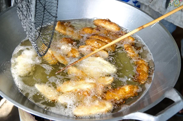 Thai dessert banana sliced fried — Stock Photo, Image