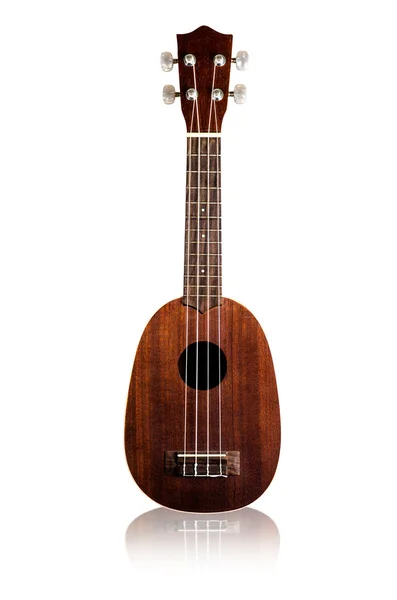 Na ścieżkę przycinającą białym tle ukulele — Zdjęcie stockowe