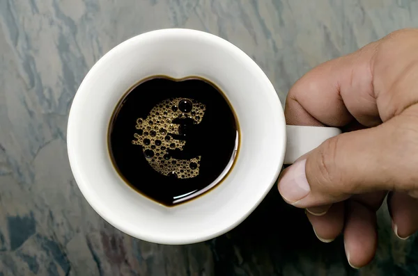 コーヒー カップ: ユーロ記号 — ストック写真