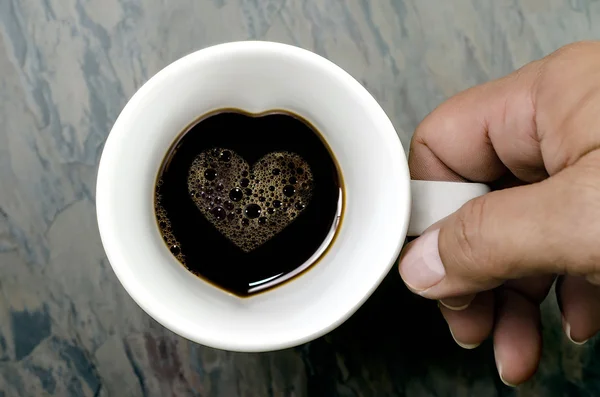 Xícara de café: símbolo do coração — Fotografia de Stock