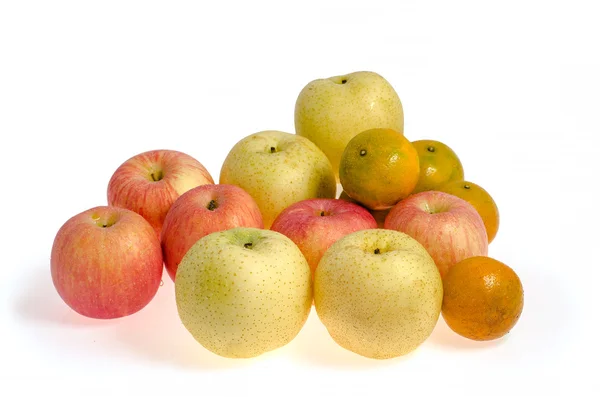 Mix Früchte isoliert auf weißem Hintergrund: Clipping Pfad enthalten — Stockfoto