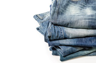 Mavi jeans dahil beyaz: kırpma yolu üzerinden yığını.