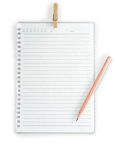 Hoge resolutie geïsoleerd notepad met het uitknippad — Stockfoto