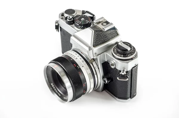 Retro photo camera isolated on white :Clipping path included — Stock Photo, Image