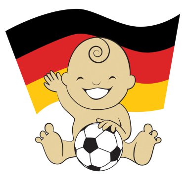 Alman bayrağı ile futbol erkek bebek