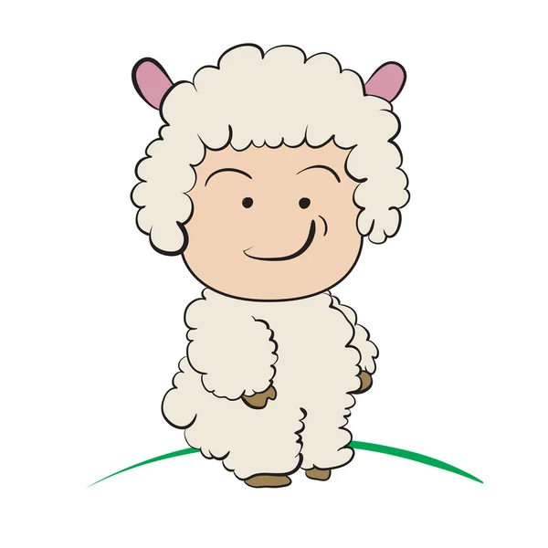 Baby in Sheep  Costume  : done in a hand-drawn vector illustrati — Stock Vector