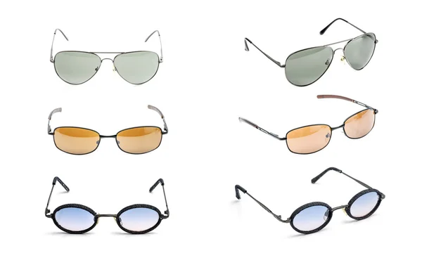 Collection de lunettes isolées sur blanc — Photo