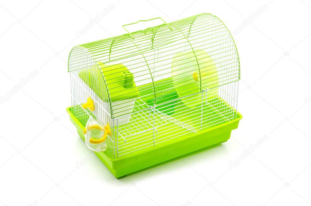 A yellow box in a small yellow hamster cage