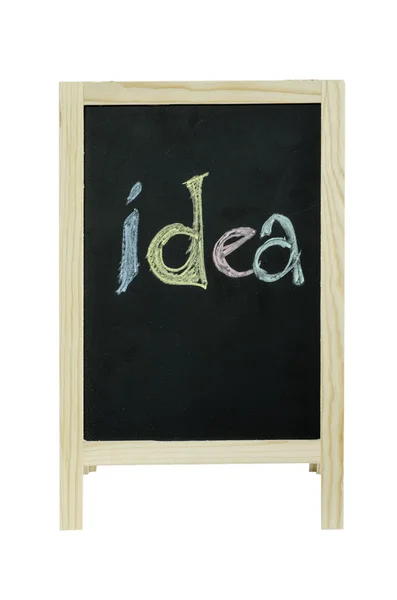 "Idee "tekst op Blackboard met uitknippad. — Stockfoto