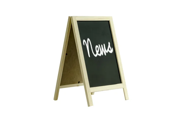 News, word on blackboard, isolated on white Clipping path — стоковое фото