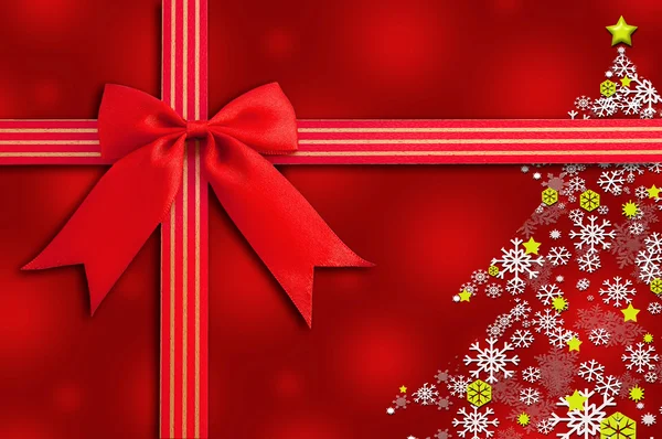 Christmas background with Red Bow — Stock Photo, Image