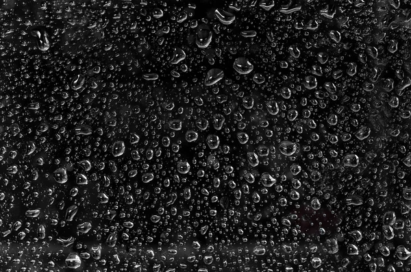 Water, regen druppels op een zwarte achtergrond — Stockfoto
