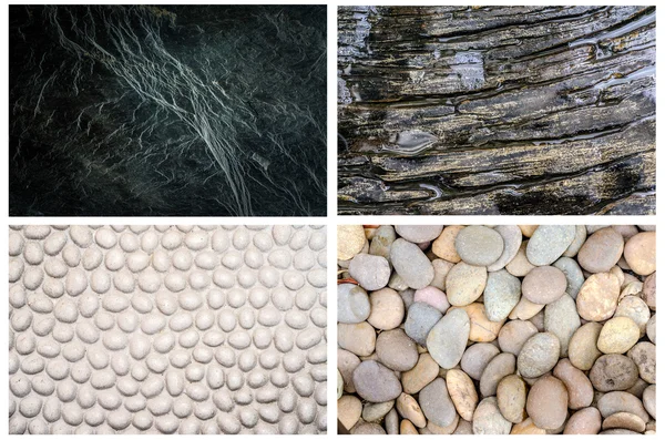 Kolekce různých přírodního kamene na zeď textury pro pozadí — Stock fotografie