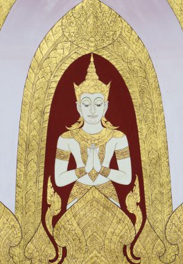 Tay duvar boyama duvar, wat pho, bangkok, Tayland