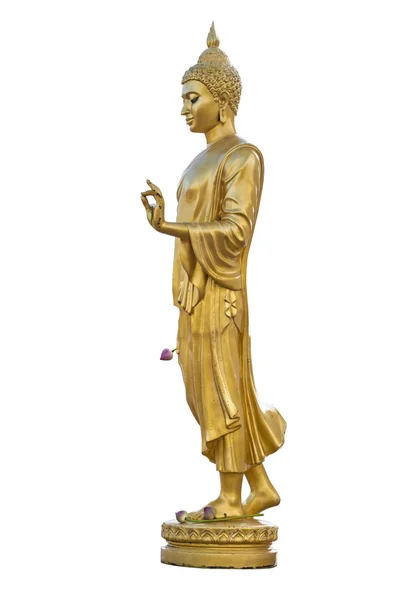 金色的佛像隔离在白色背景上 — 图库照片