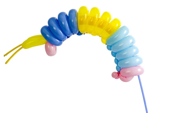 Hoge resolutie twisted ballon caterpillar geïsoleerd op wit — Stockfoto