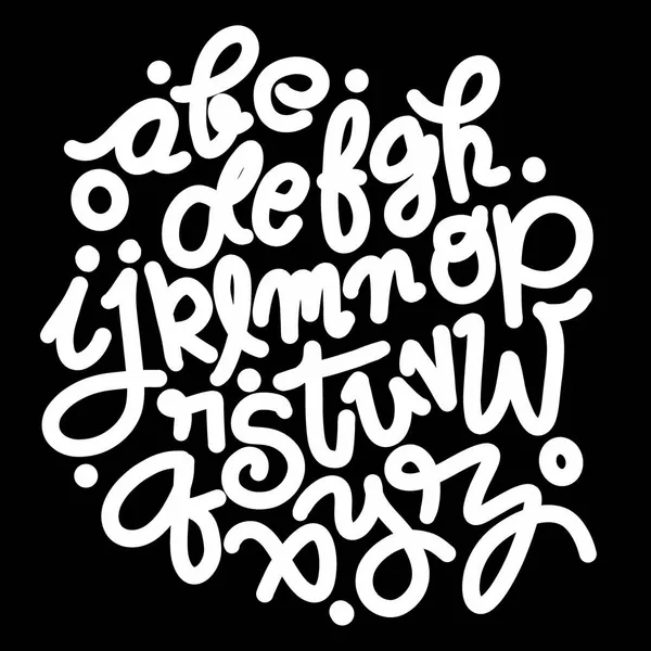 Handgetekende Lettertype Set Geïsoleerd Wit Borstel Geschilderde Tekens Vector Logo — Stockvector