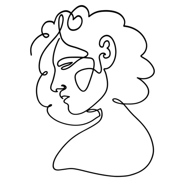 Mulher Face Minimalista Abstract One Line Art —  Vetores de Stock