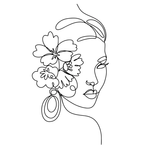 Woman Face Minimalist Abstract One Line Art Stock Vector by ©9george ...