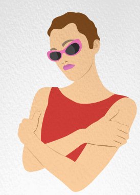 Soyut Kadın Portresi Clipart