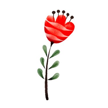 Suluboya Dekoratif Çiçek Çizimi